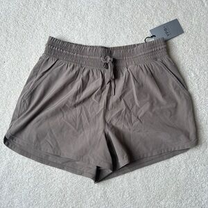 NWT Abercrombie & Fitch YPB Taupe Elastic-Waist Lined Athletic Shorts
